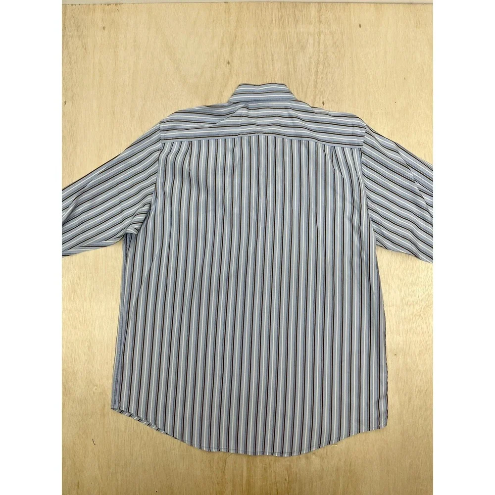 Banana Republic Men's Long Sleeve Dress Shirt Blue White Stripe‎ Size XL 17-17.5